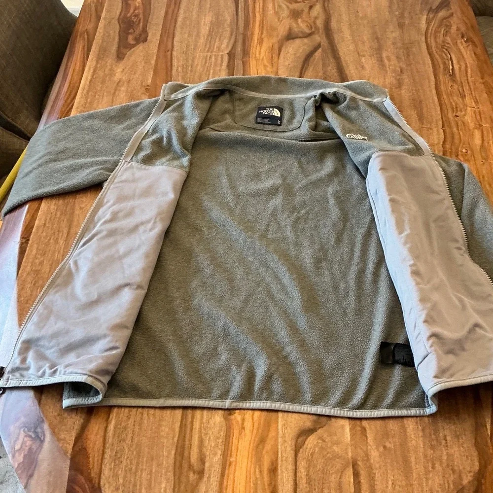 The North Face Glacier Alpine Jacket Mens M Gray Full Zip Fleece Hiking NF0A3MFV